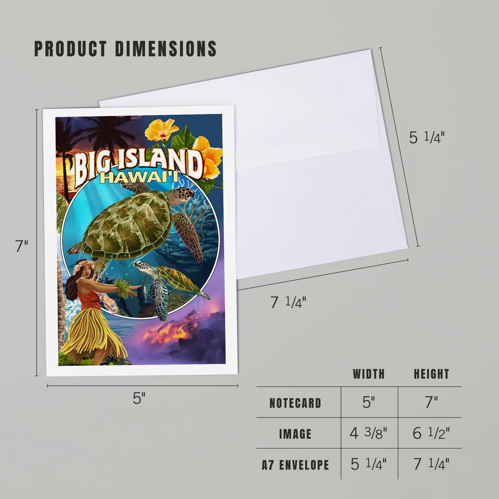 Lantern Press - Vendita all'ingrosso Biglietti di auguri generici - CARTOLINA Isola Grande, Hawaii, Montaggio Isola Grande4