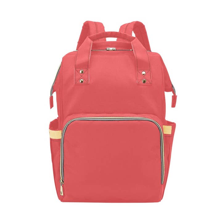 Red Poppy Baby Changing Bag - Diaper Backpack for wholesale by Green Cheeks