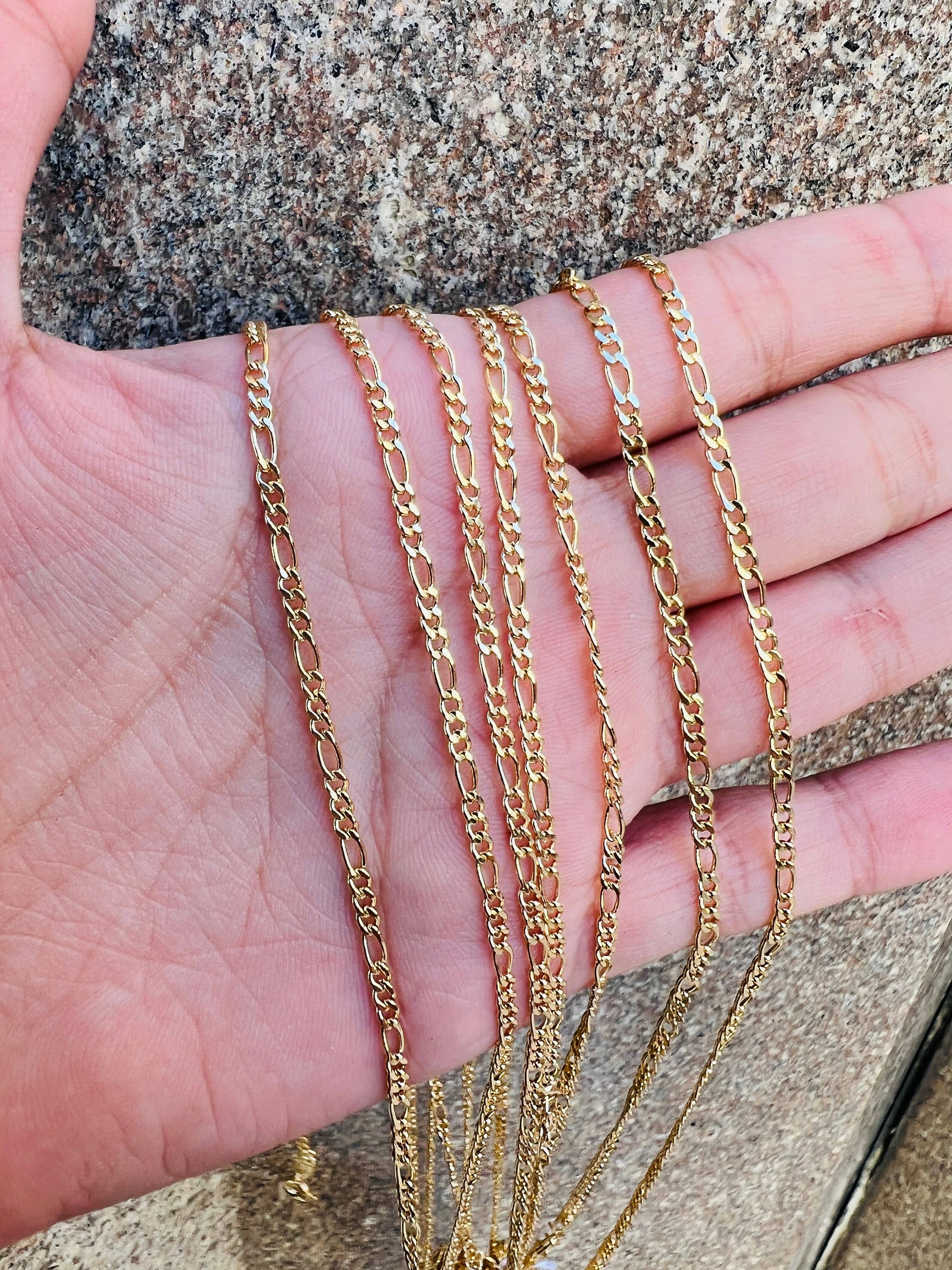 The Bead Bazaar - Wholesale Link & Chain Necklace - 10-18K Gold Filled Figaro Chains, Wholesale Gold Filled Figa6