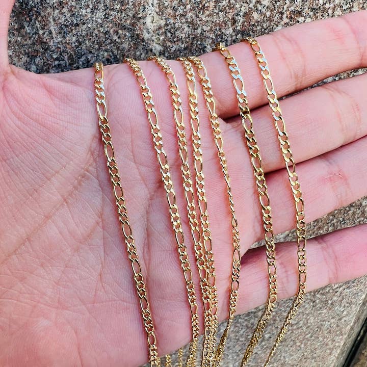 The Bead Bazaar - Wholesale Link & Chain Necklace - 10-18K Gold Filled Figaro Chains, Wholesale Gold Filled Figa6