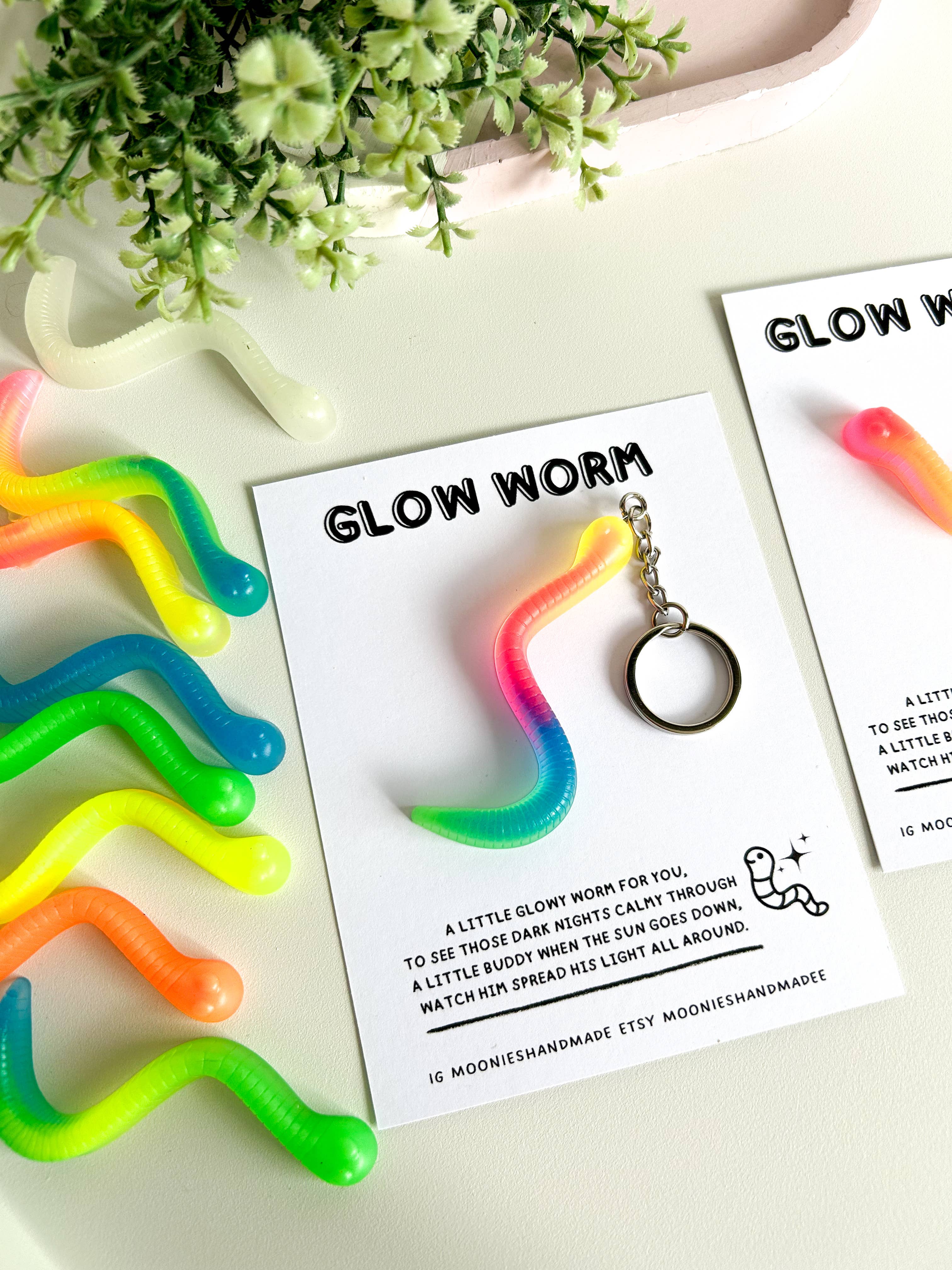 Moonieshandmade – wholesale Keychain – Unisex – Glow Worm Keychains, Glow In The Dark Keyrings, Worm Keyring5