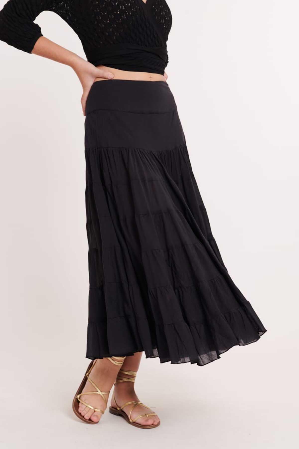 DERHY - Wholesale Skirt - Women's - FLAMENCO plain cotton long skirt12