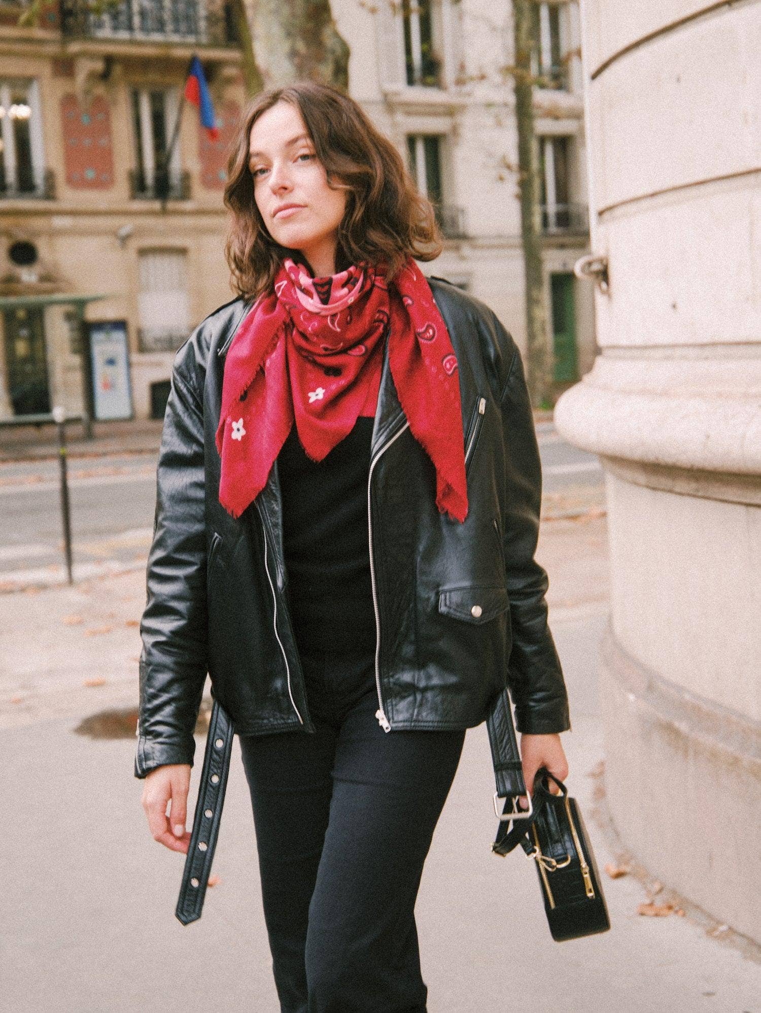 Indira Red Cashmere Scarf for wholesale on Faire9