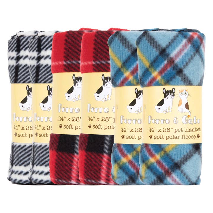 Arkwright Home - Wholesale Pet Blanket - Cat/Dog - 6 Pack of Pet Blankets, 24x28, Design Options, Polar Fleece