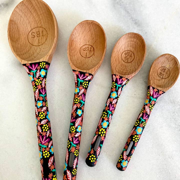 Oh The Places We Go Shop – wholesale Measuring spoon – Colourful Measuring Spoons (Black), Baking Spoons