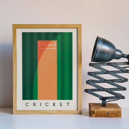 Cricket Wall Art - Póster de ilustración deportiva minimalista para venta al por mayor de Sera/Lina