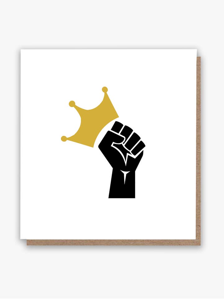 Crowned Fist Greeting Card! Empowering Liberation and Unityβ for wholesale by All Shades