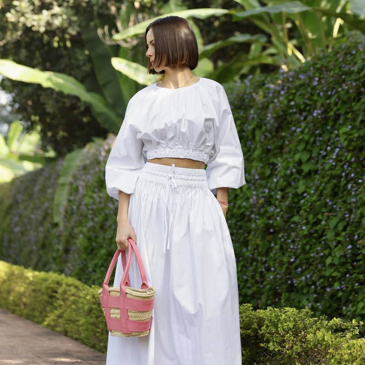 Newport Skirt White for wholesale by Maison Marigold