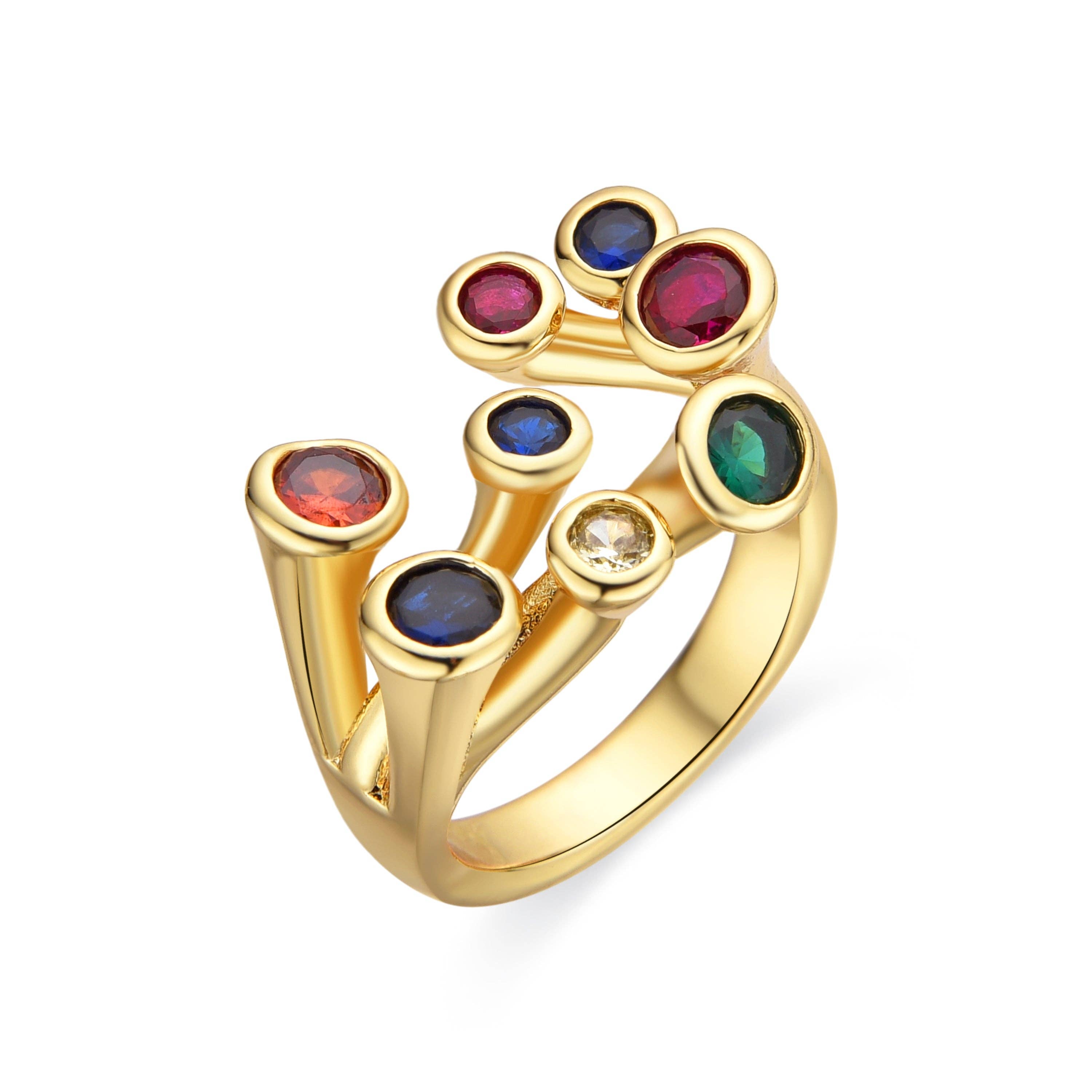 Luxenter - Wholesale Multi-Stone Ring - Anillo con Lacado Negro acabado oro 18k - Yter0