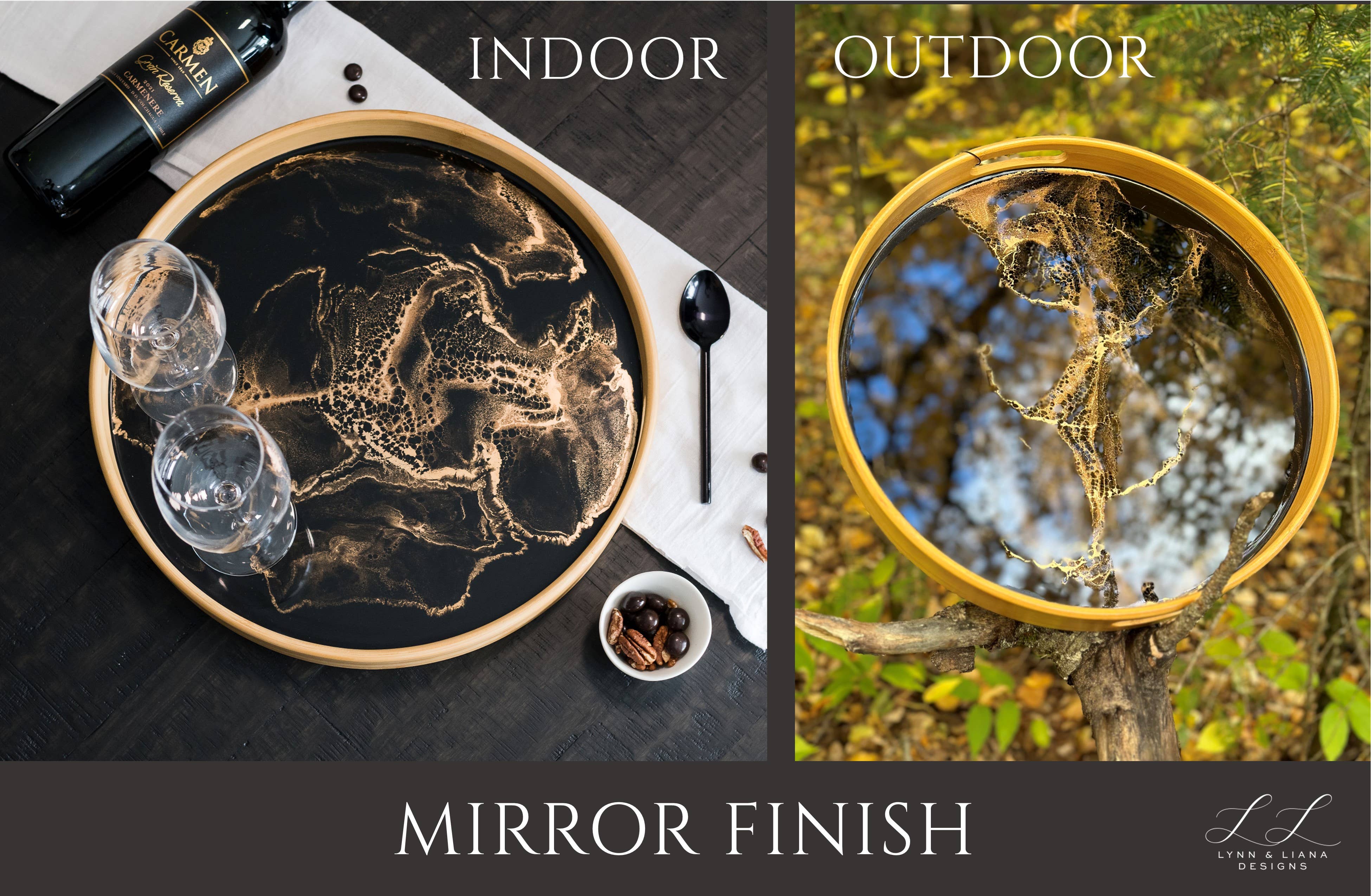 Lynn & Liana Designs – wholesale Serveringsfat – Runda serveringsbrickor i bambu med harts – inga tullavgifter!10