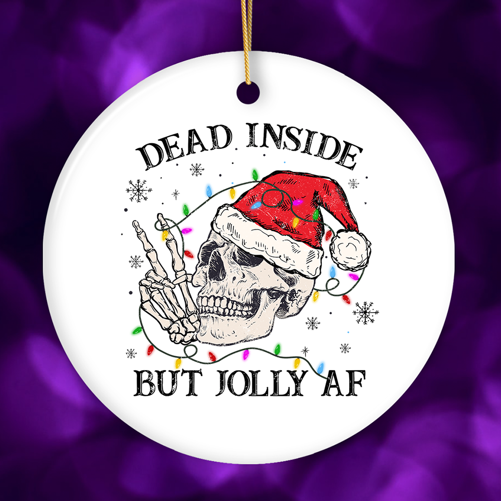 OrnamentallyYou - Wholesale Ornament - Dead Inside but Jolly AF Santa Skeleton Christmas Ornament0