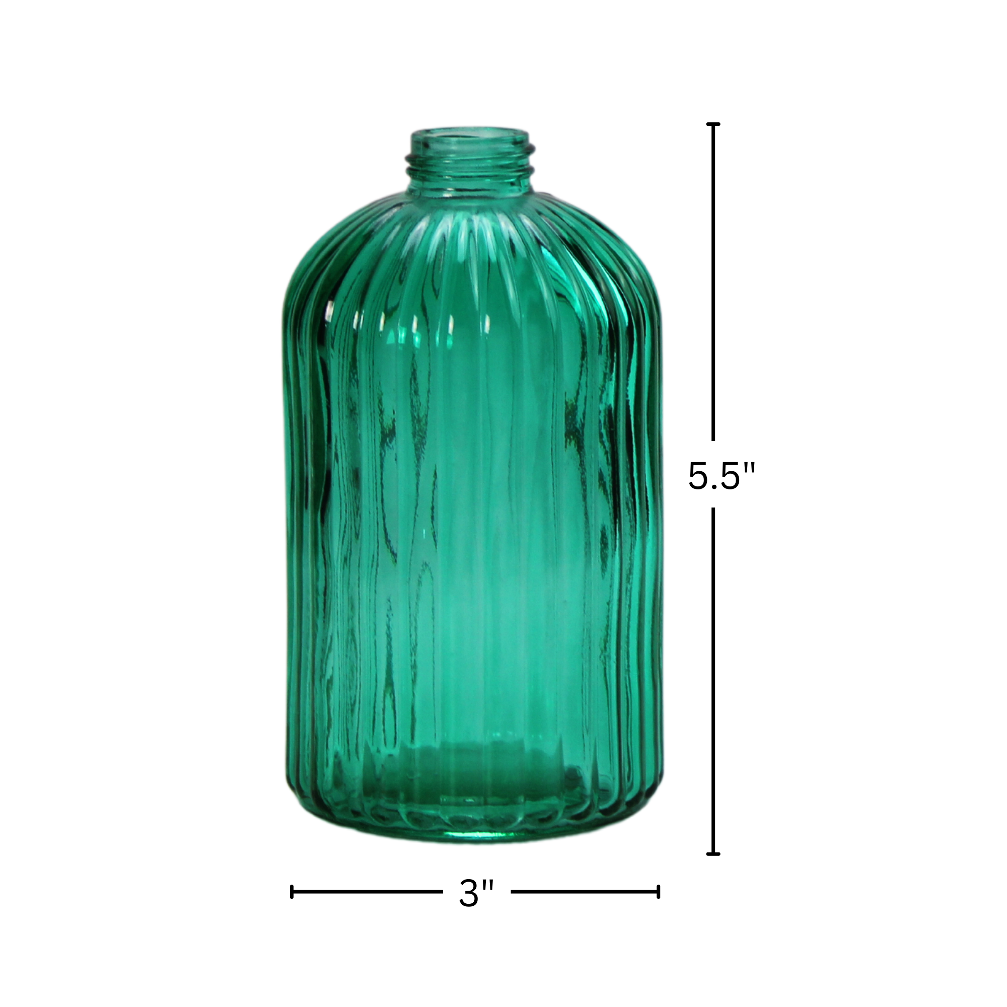 The Bottle Shoppe – wholesale Soap dispenser – 14oz Fluted Glass Soap Dispenser bottles with Metal Pumps.7