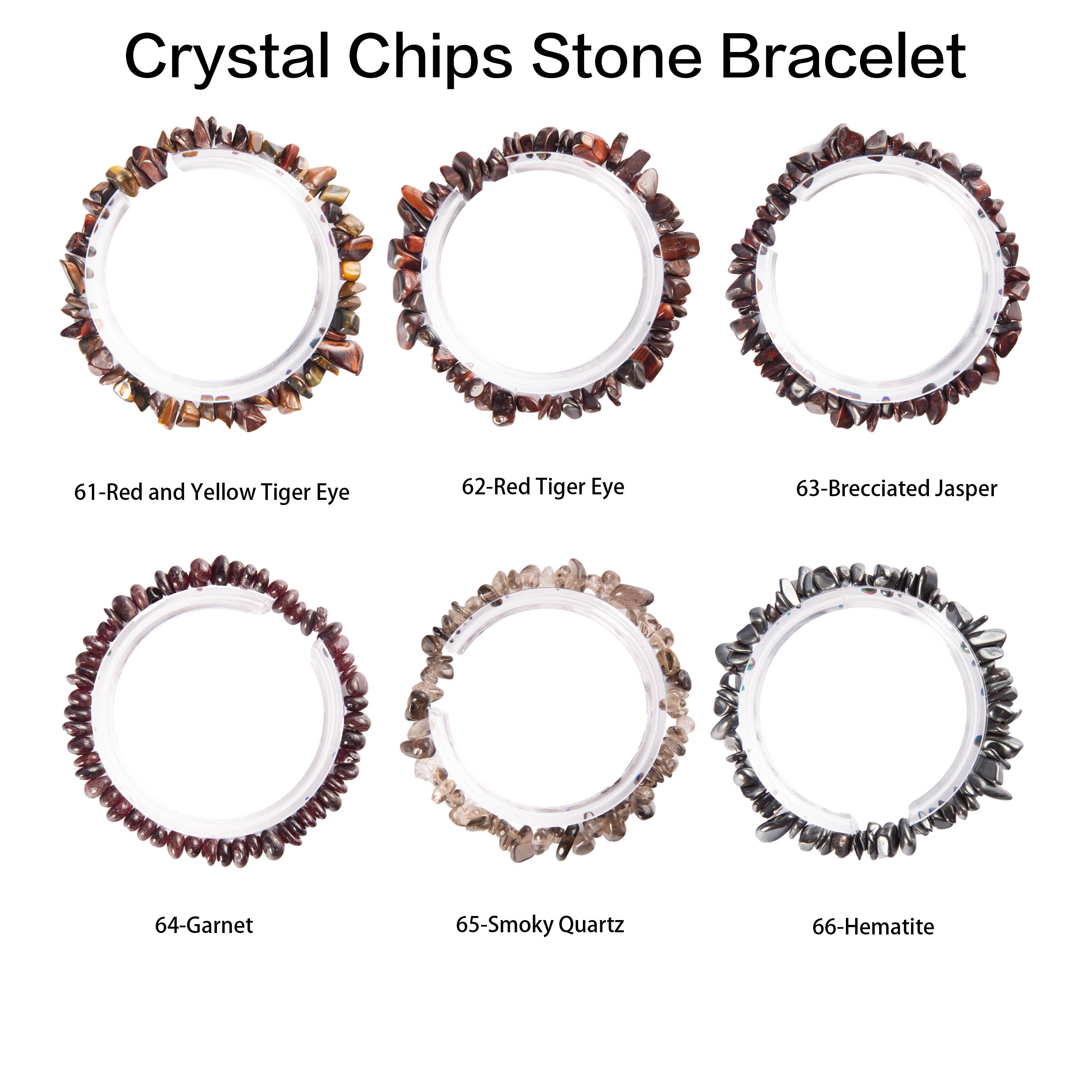 YYDIYcrystal - Wholesale Beaded Bracelet - 4PCs Crystal Bracelets for Couples, Women's chips Bracelet 17