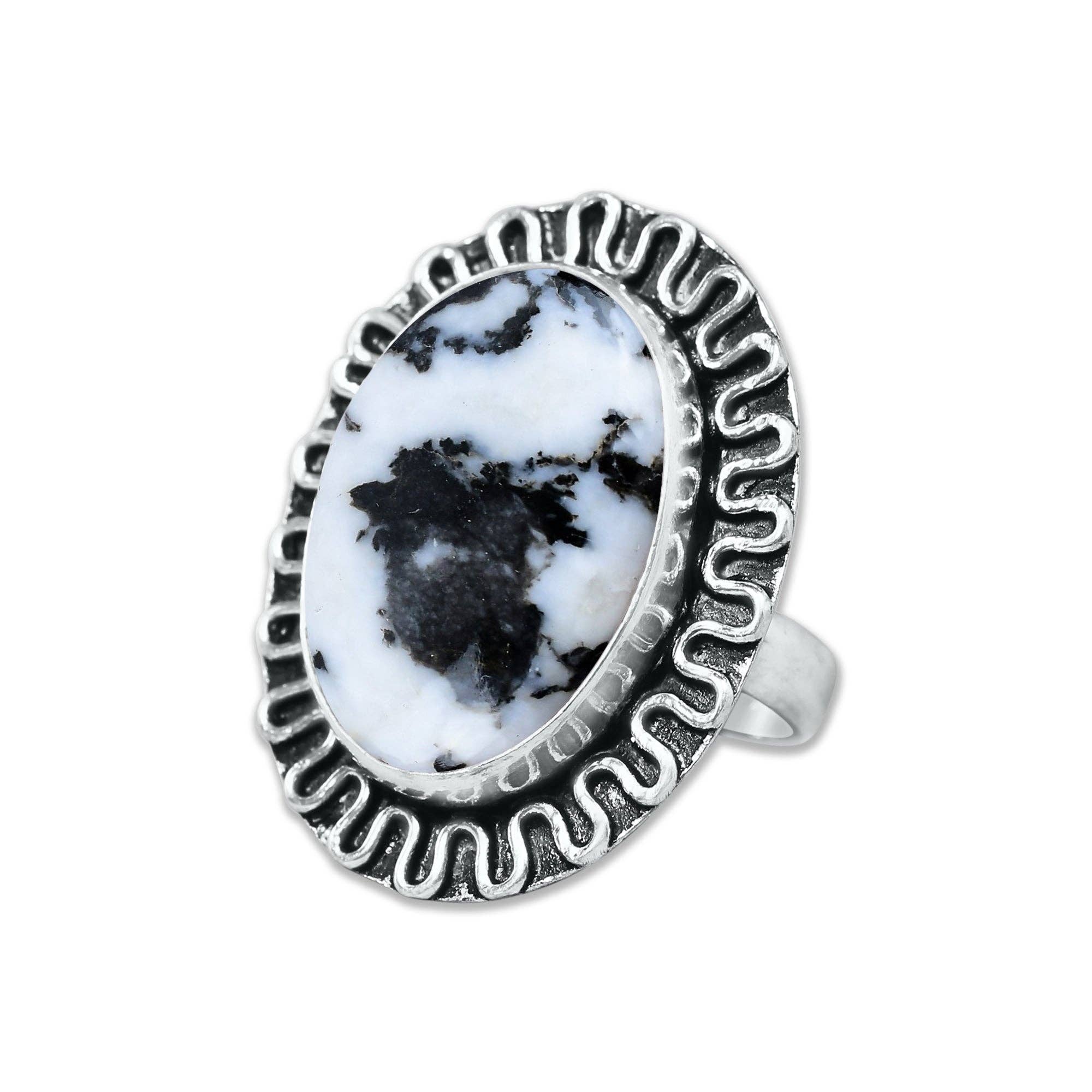 Handmade Jewels - Wholesale Cocktail/Statement Ring - Buffalo Turquoise Rings – Handmade, Silver-Plated, Boho Style16