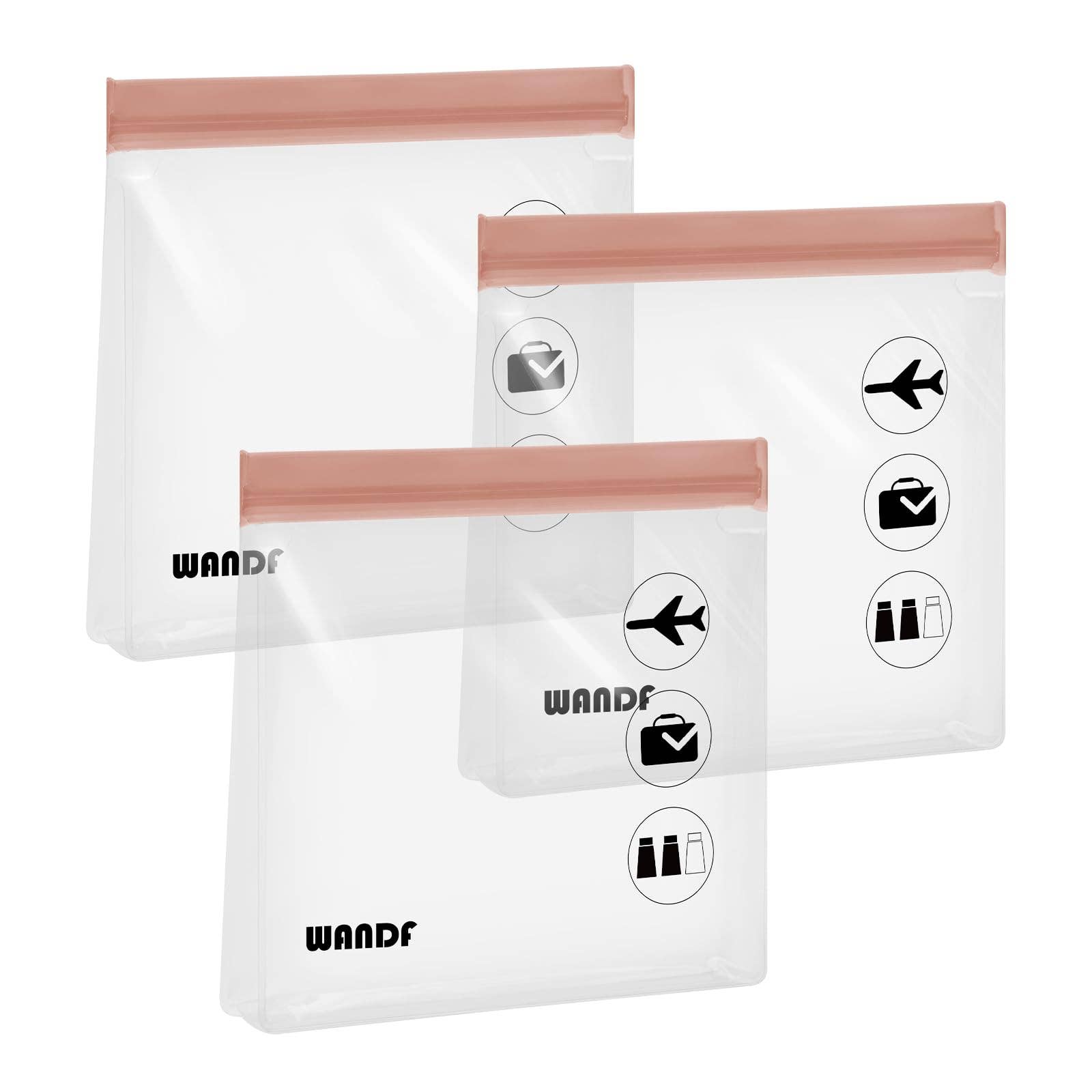 wandf - Vente Trousse de toilette – unisexe - Trousse de toilette de voyage 3-1-1 transparente WANDF approuvée par la TSA11