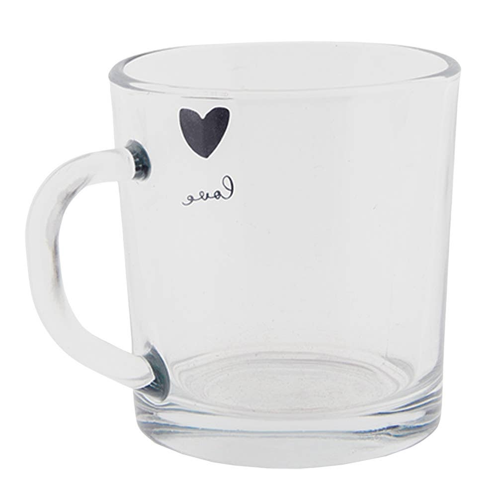 Clayre & Eef – Großhandel Trinkglas/Tasse – 6GL3709 Teeglas 250 ml Glas-Teebecher in Herzform1