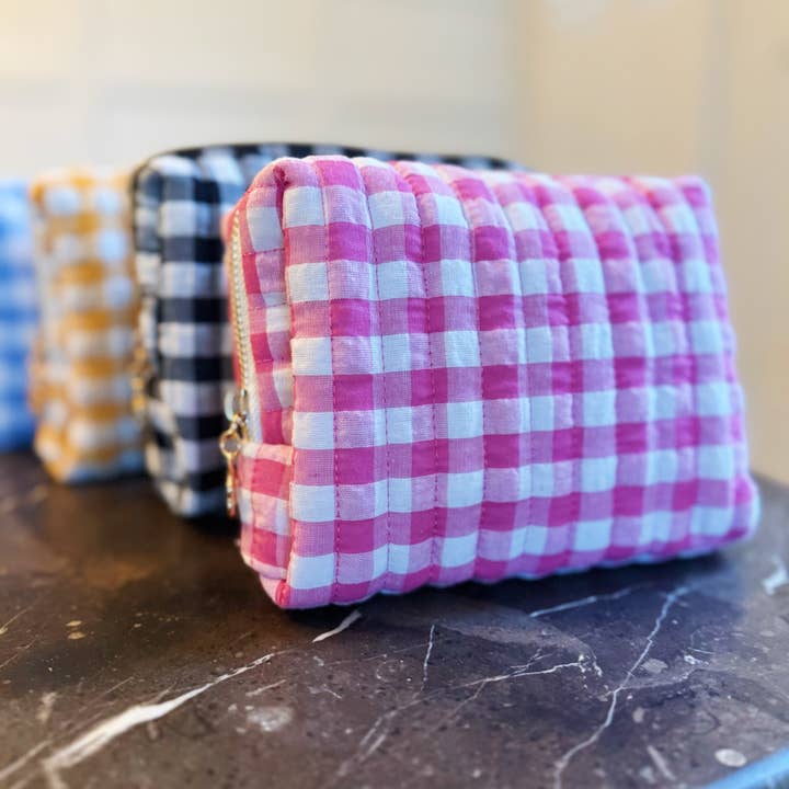 Ellison+Young - Wholesale Make-up/cosmetic bag - Color Parade Gingham Cosmetic Case5