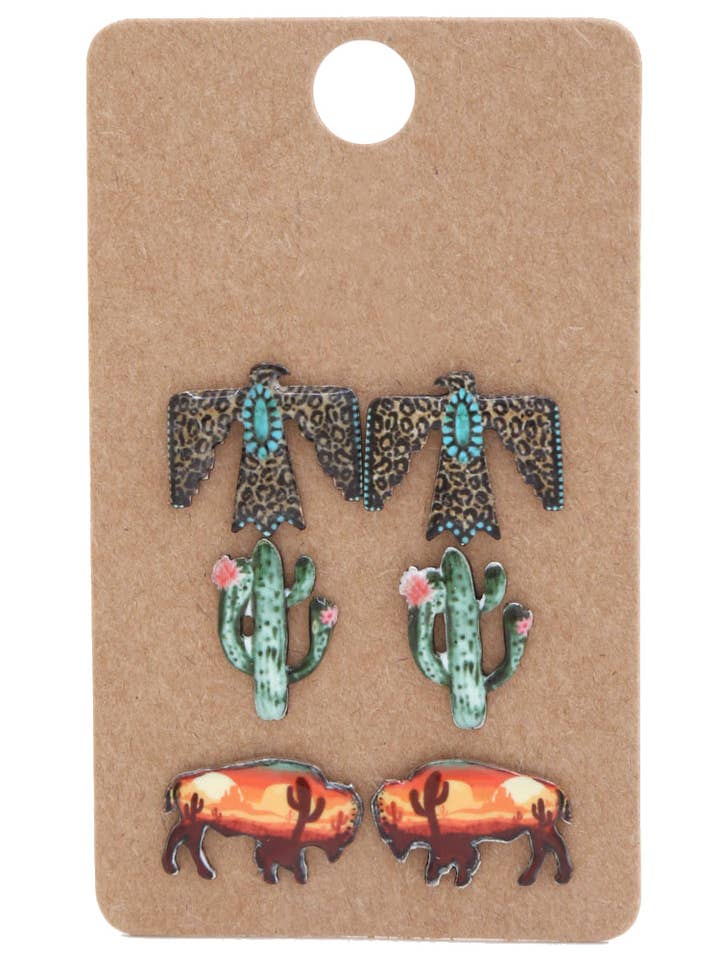 ENSEMBLE DE BOUCLES D'OREILLES ASSORTIES WESTERN SE-2127 pour la vente par anbfashion