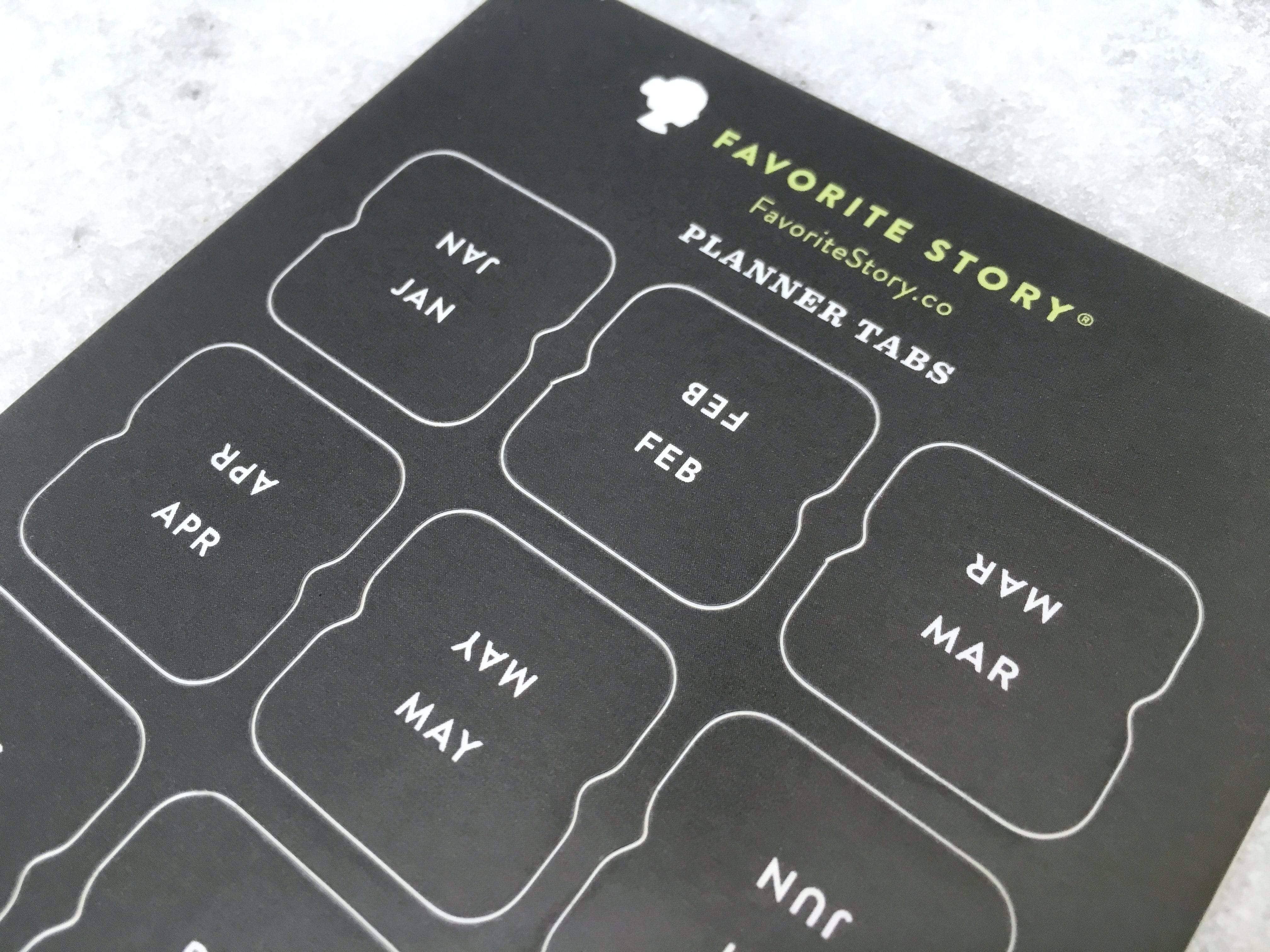 Favorite Story - Vente Agendas - Onglets de planificateur - Noir4