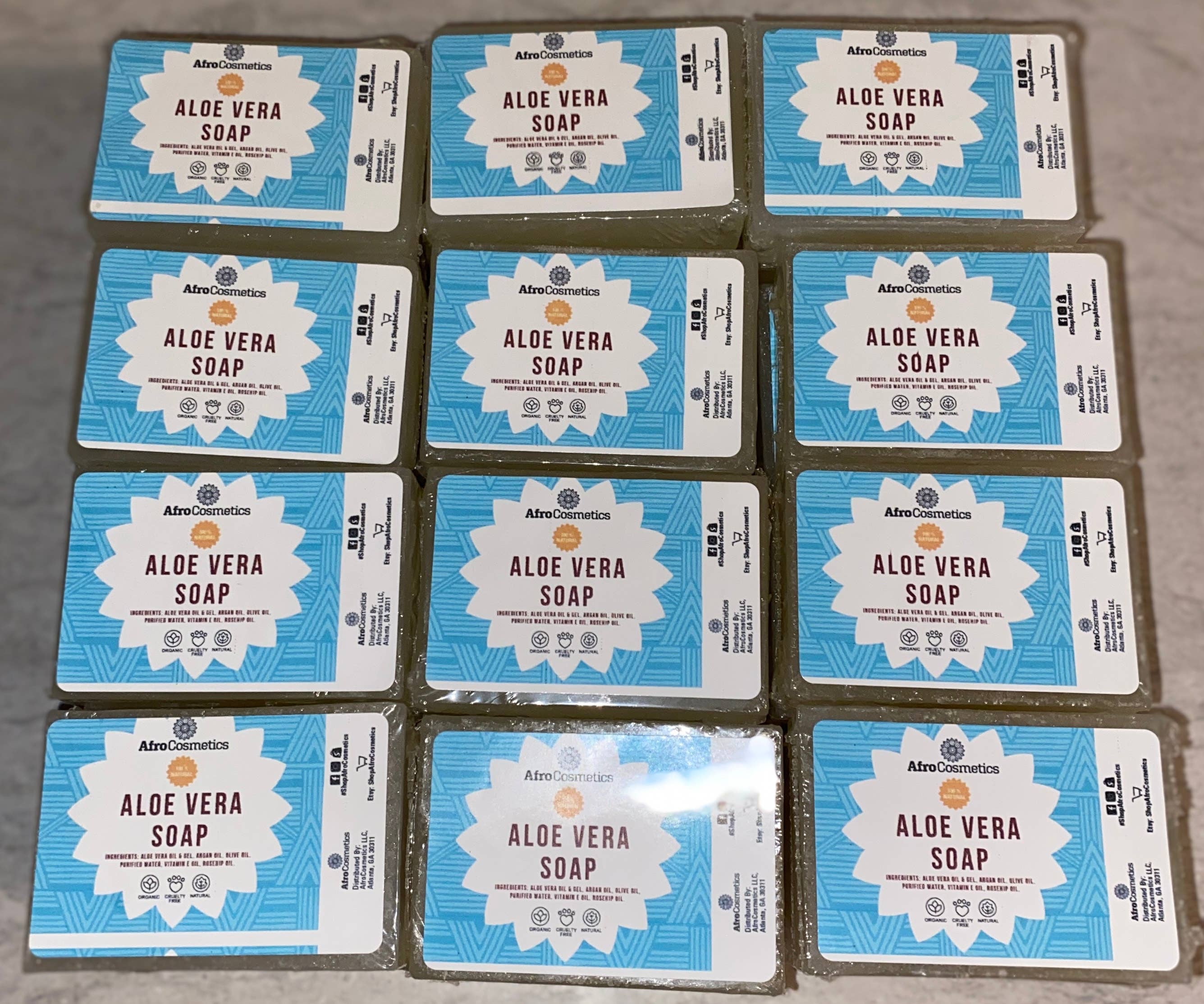 AfroCosmetics & Culture - Wholesale Bar Soap - Aloe Vera Soap, Natural Soap, Vegan Great For Face, Pimples0