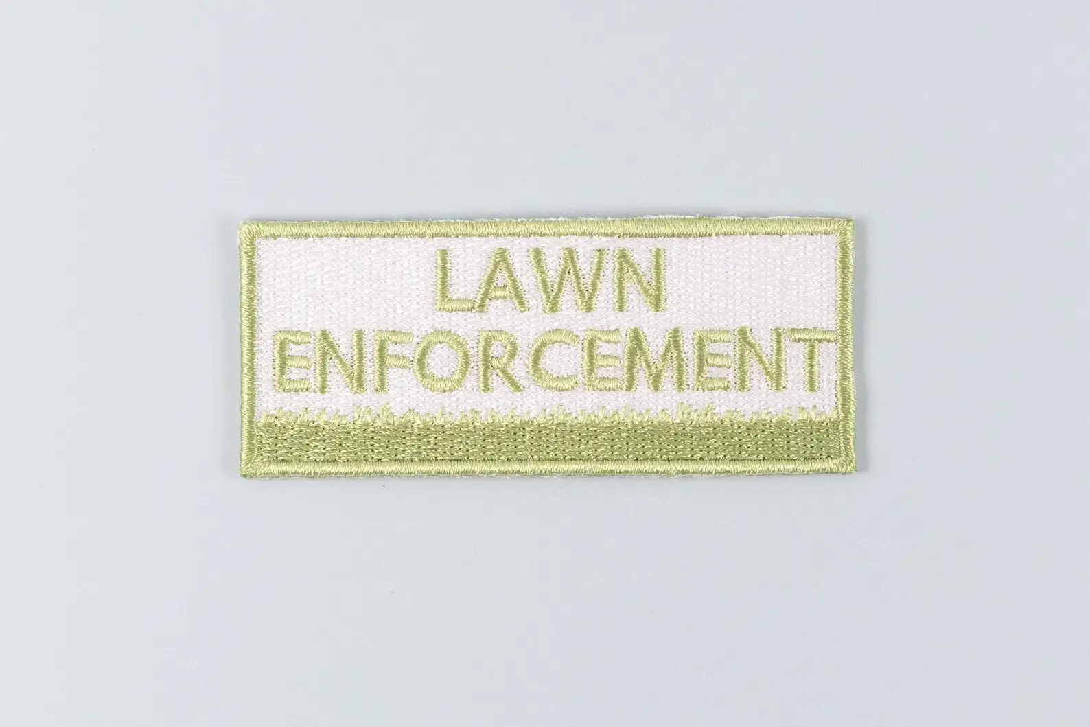 Field Trip Threads - Wholesale Patch - Lawn Enforcement Embroidered Iron-On Patch Grass Garden Dad1