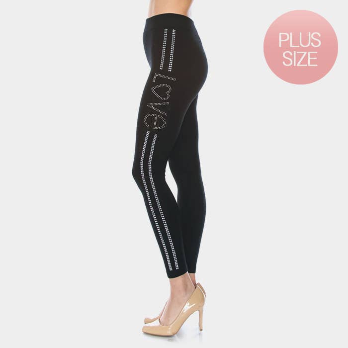 Jeggings Comodi con Pietre LOVE per la vendita all'ingrosso da parte di Sensibling Corp.