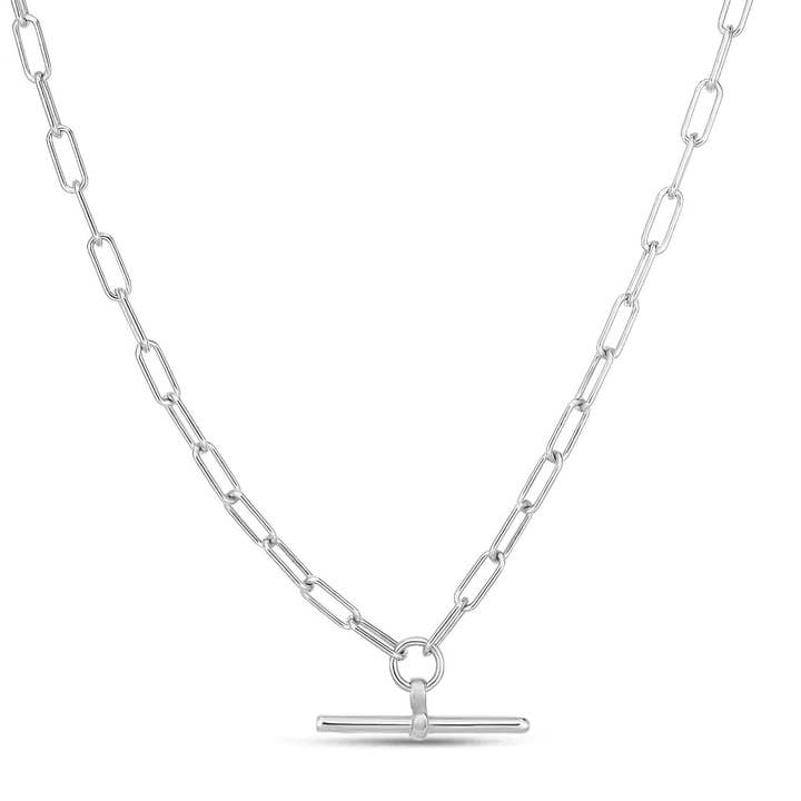 Collier à trombones en argent, collier à maillons pour la vente par PureYou Jewelry