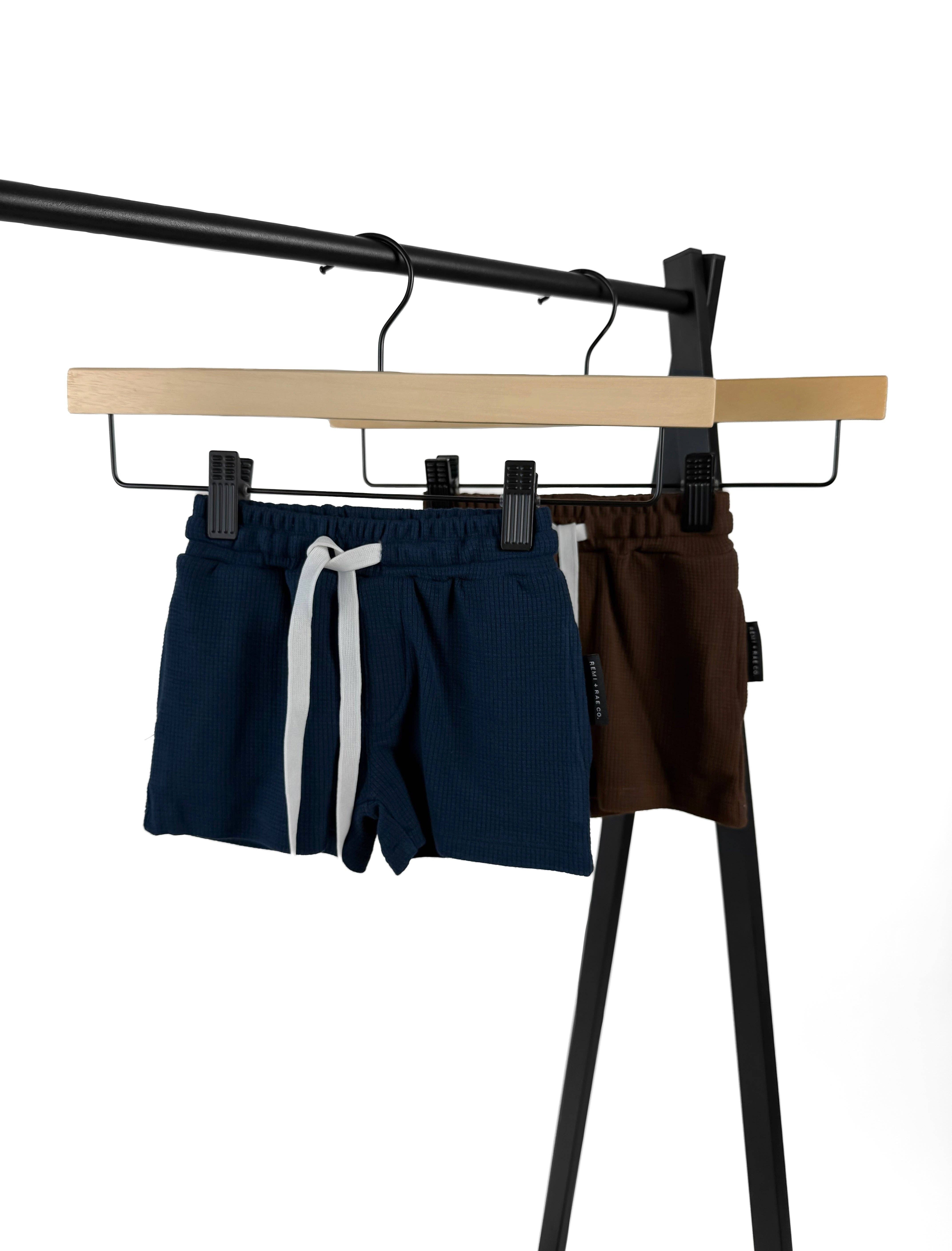 Remi + Rae Co. - Wholesale Shorts - Kids - BAMBOO WAFFLE SHORTS - UMBER4