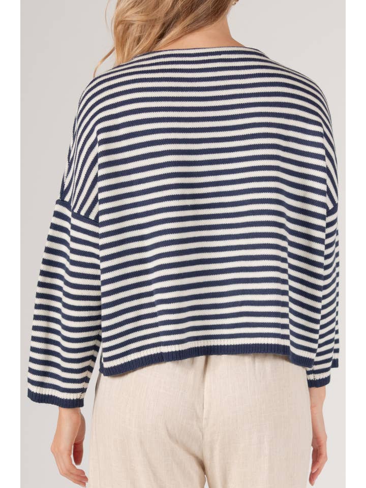 Before You Collection - Wholesale Knit Sweater - Women's - Striped T-Body Sweater28