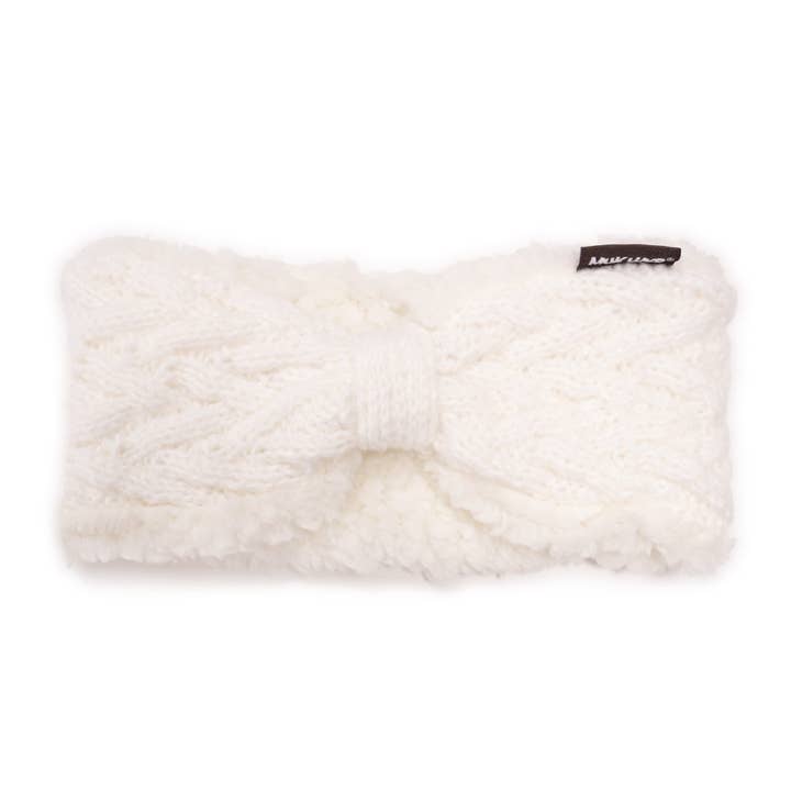 Ivory Women's Knotted Brushed Cable Headband for wholesale on Faire