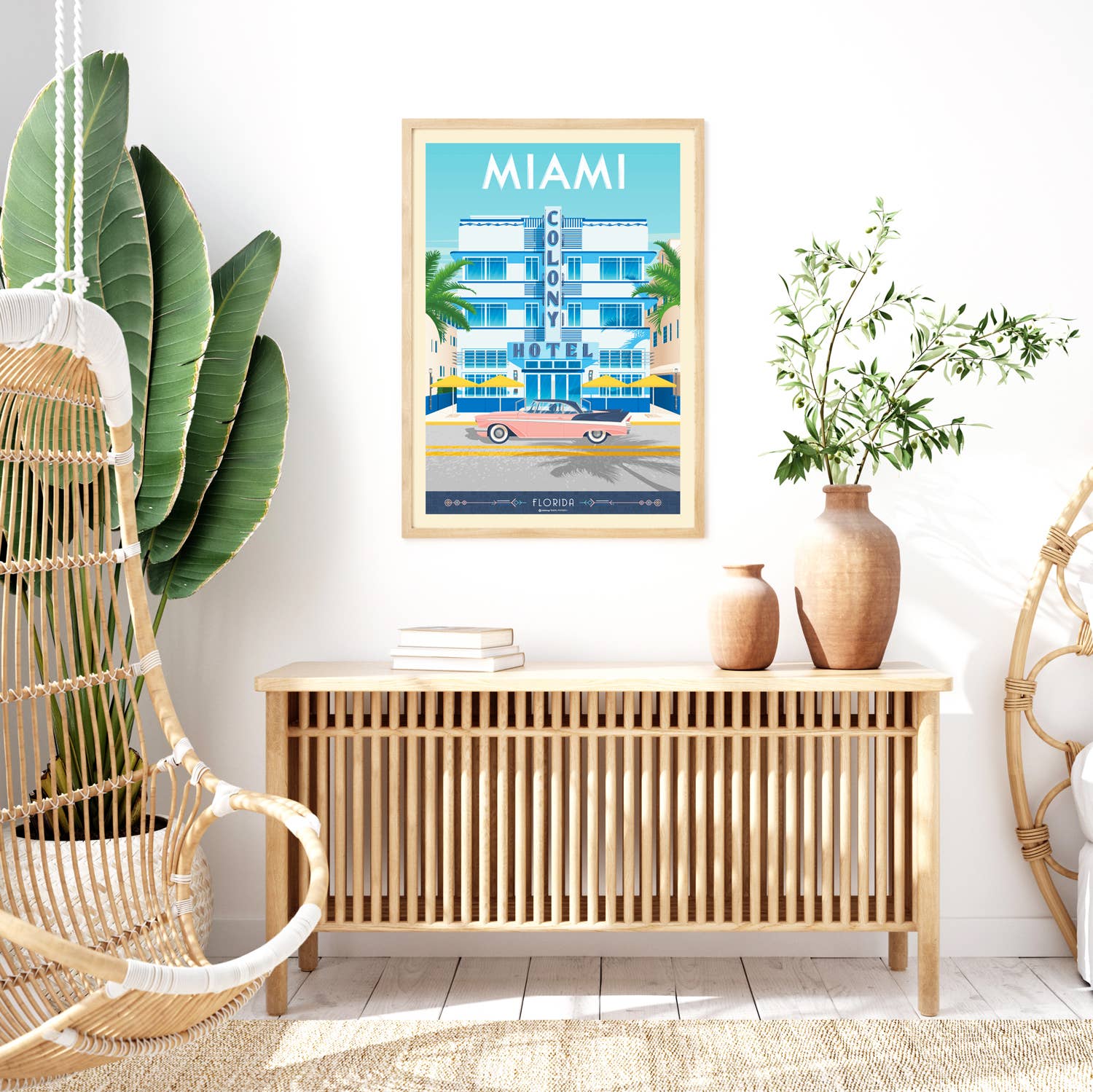 Olahoop Travel Posters - Wholesale Poster - Miami Florida - Colony Hotel - USA Travel Poster6