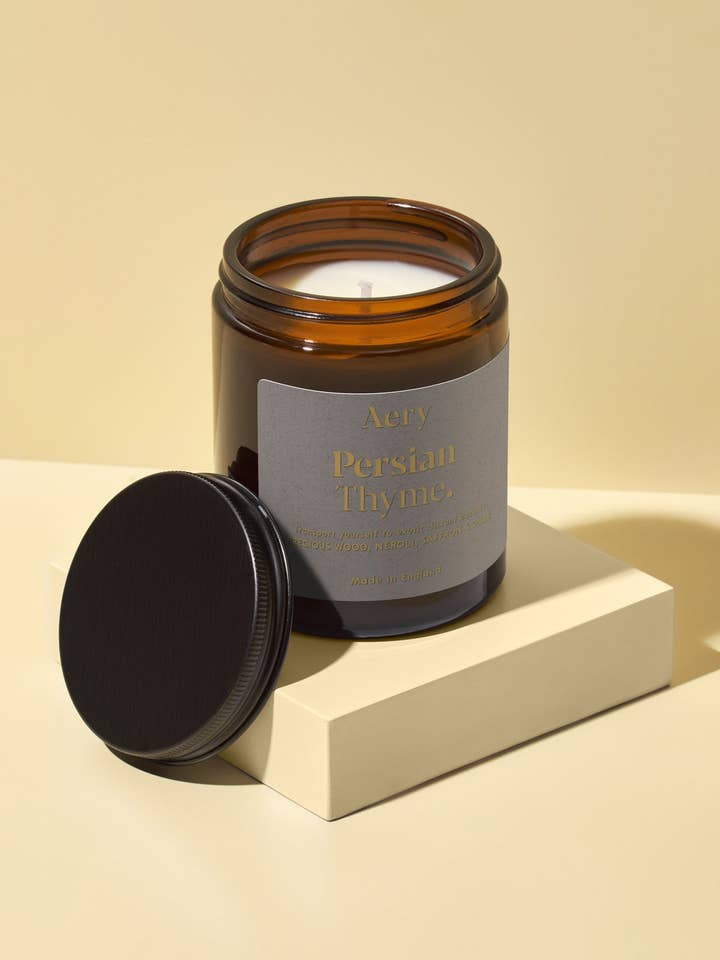 Candela in barattolo profumata al timo persiano per la vendita all'ingrosso da parte di Aery Living