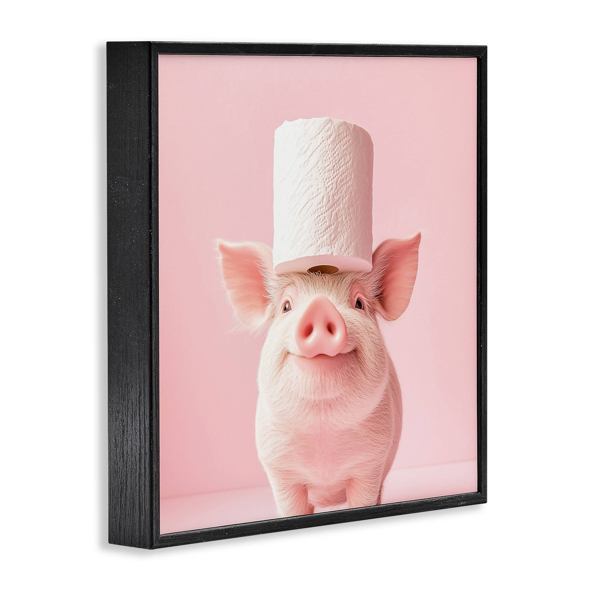 Stupell Industries - Wholesale Wall Sign - Silly Piggy Pink Toilet Paper - Framed Wall Art13