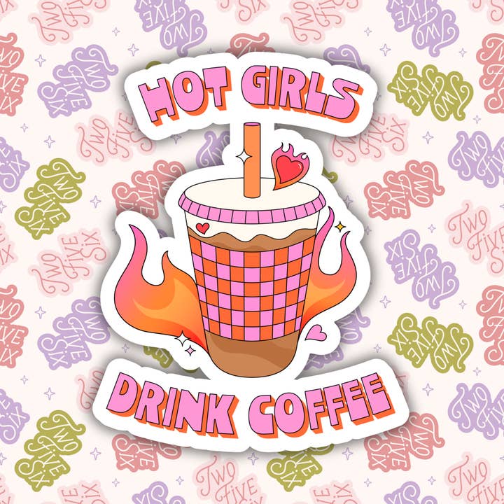 Autocollant Filles Sexy Boivent du Café pour la vente par 256 Craft Co