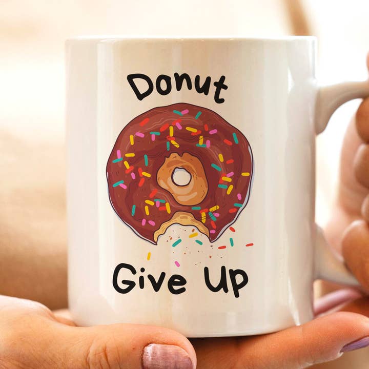 Sticker Bull - Venta al por mayor Taza - Taza de café Donut Give Up de 11 onzas