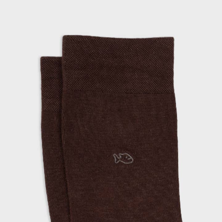BILLYBELT - Vente Chaussettes – homme - Chaussettes unies en bambou Marron4
