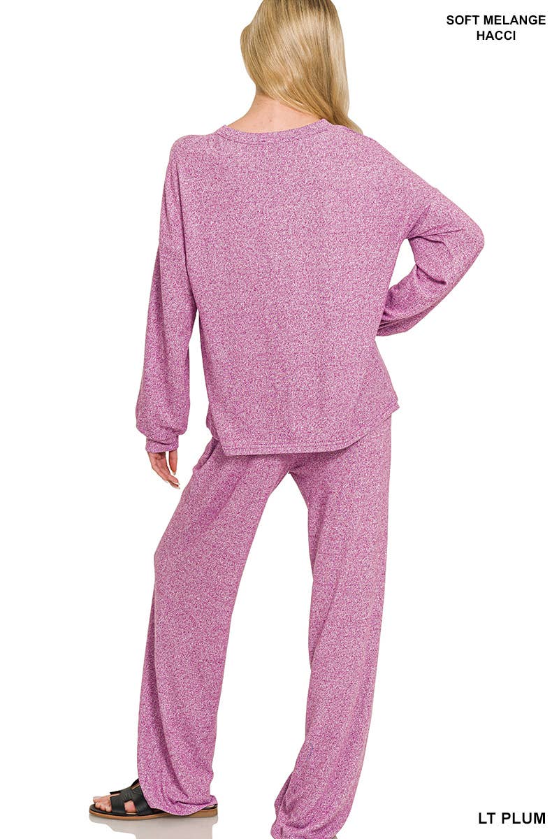 Vanilla Monkey - Vente Ensemble haut et pantalon (PAS d'intérieur) - Femme - Ensemble de tee-shirt à manches longues et pantalon en Hacci mélangé doux12