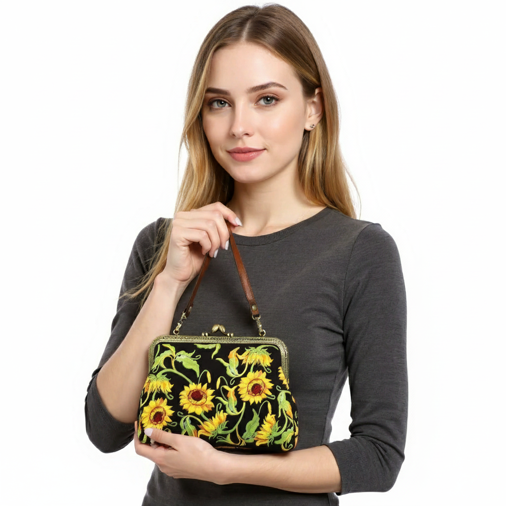 COMECO INC – Engroshandel Clutch - Dame – Sunflower Kisslock taske2