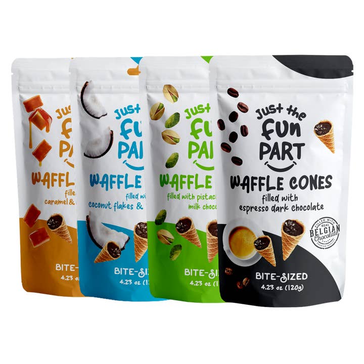 Just the Fun Part - Wholesale Chocolate Covered Sweets - New Variety Pack - Pistachio & Caramel & Espresso & Coconut