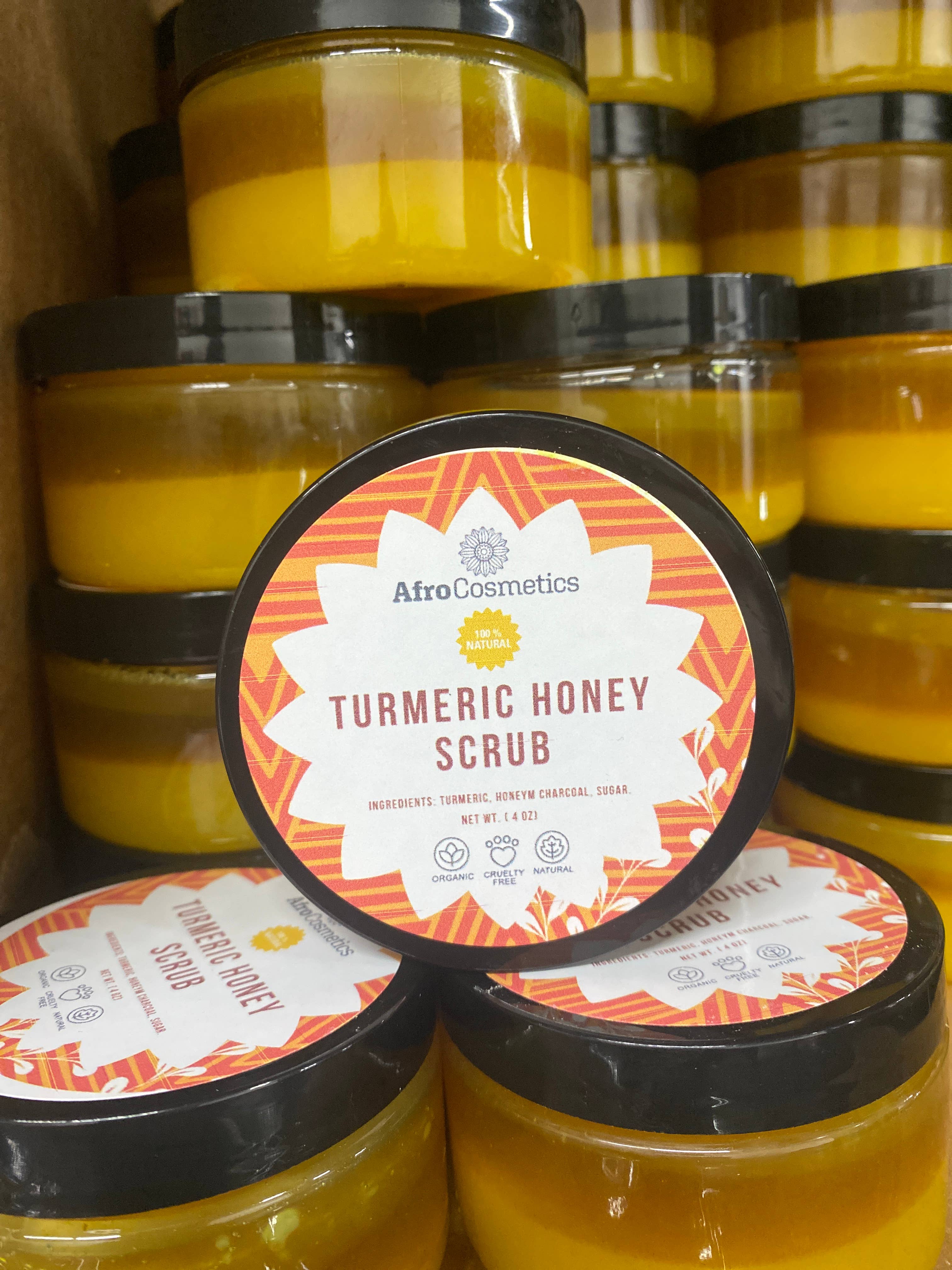AfroCosmetics & Culture - Wholesale Body Scrub/Exfoliant - Turmeric Honey Scrub, All Natural Skin Brightening Body1