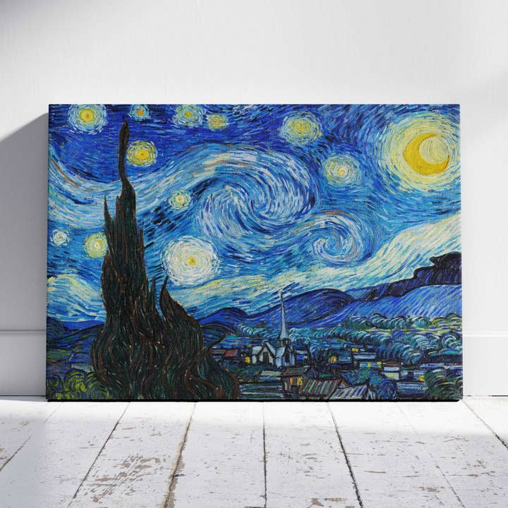 La nuit étoilée - Vincent van Gogh - Impression murale sur toile encadrée pour la vente par House Prints