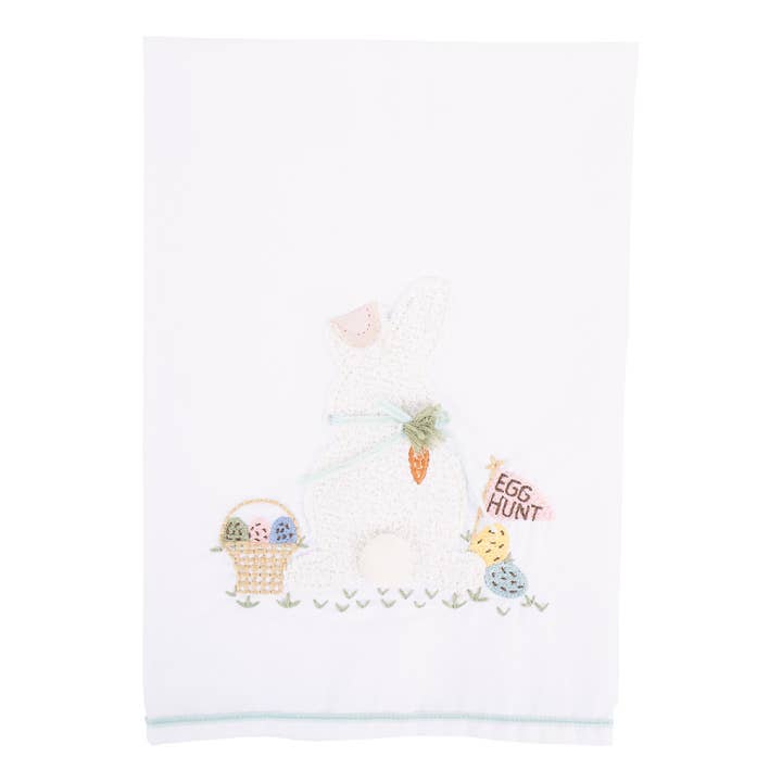 Bunny Egg Hunt Tea Towel - Easter Decor for wholesale by Glory Haus