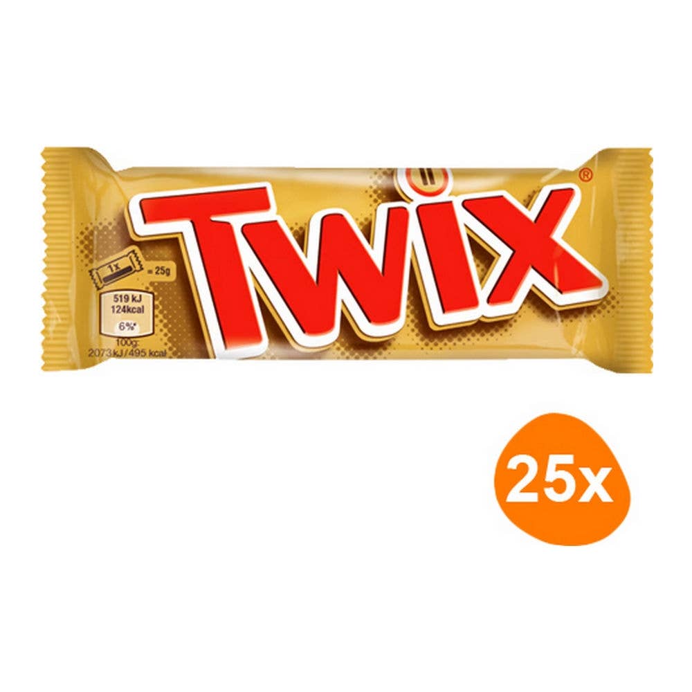 Snacky Candy - Wholesale Chocolate Bar - Twix Twin Chocolate Bars 25 Bars of 50 gram (European)1