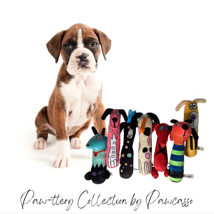 Pawcasso - Wholesale Pet Plush Toy - Dog - Blue Paw-trait