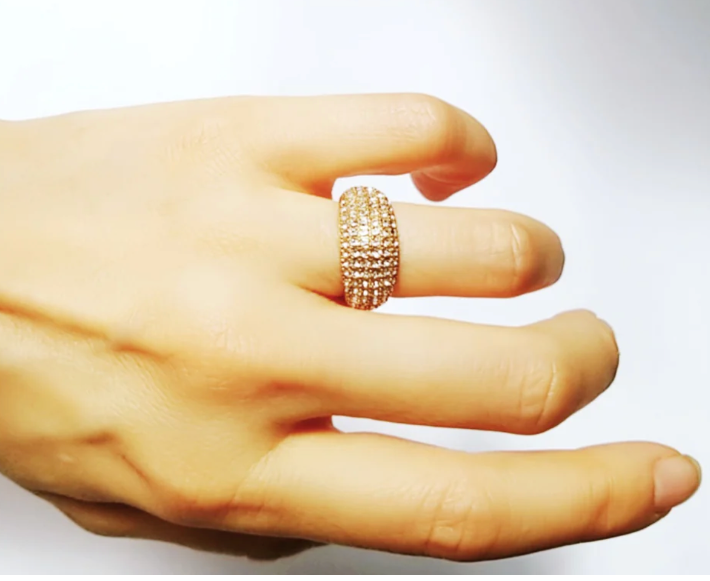 Gold Pavé-Domring - Stahl 14K für den Großhandel auf Faire2