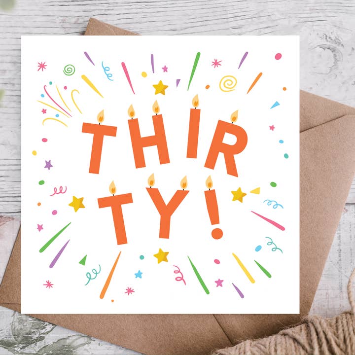 Thirty Birthday Celebration Card for wholesale by Highgrove Cards