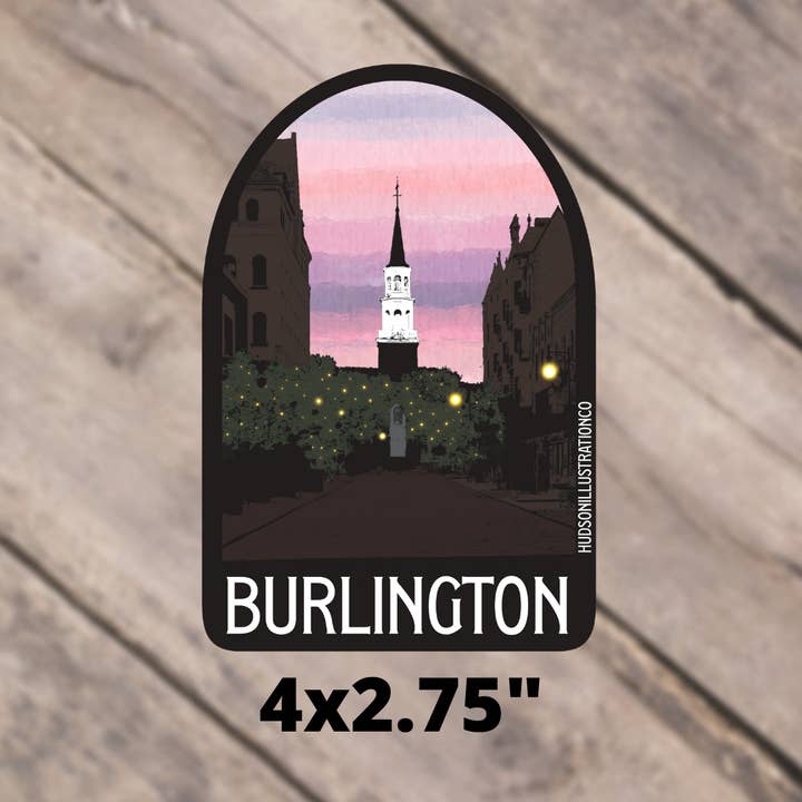 Hudson Illustration Co - About Town Co - Wholesale Sticker - Burlington Vermont Church St - Sticker/Magnet/Print/Postcard1
