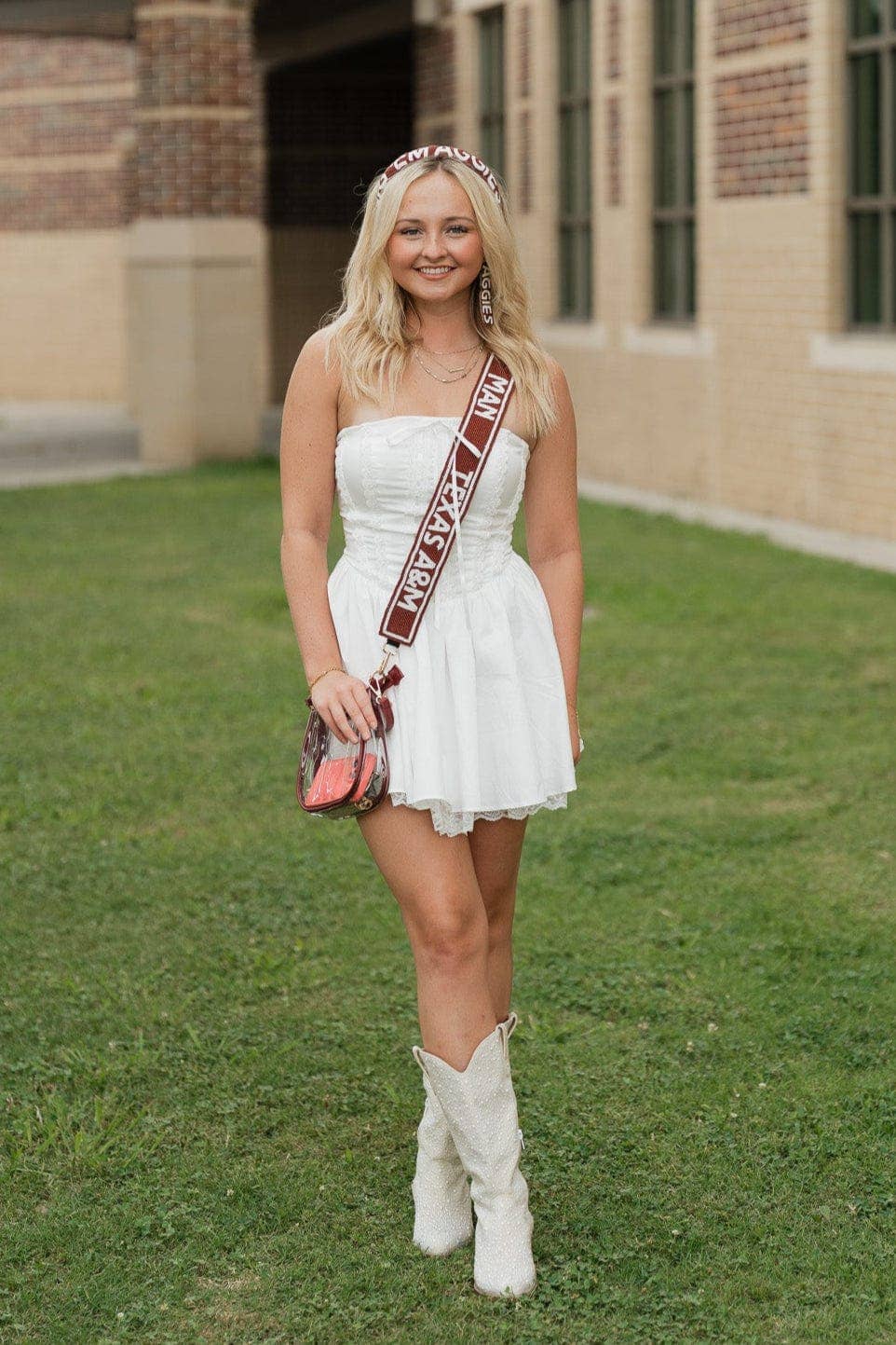 Desden - Wholesale Bag Strap - Women's - Texas A&M Aggies Beaded Purse Strap in Maroon and White by Desden1