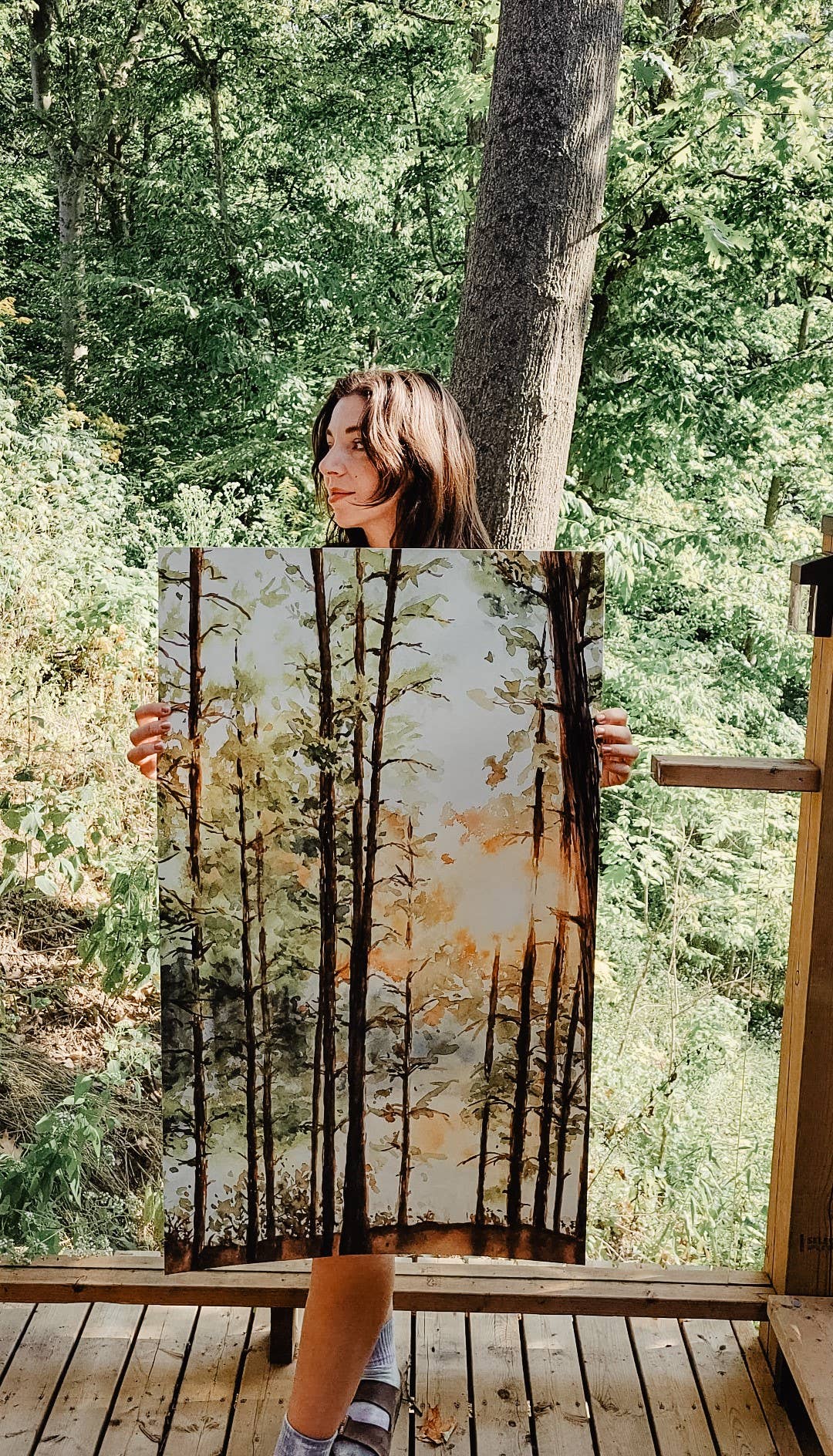 Paperbec Design Co. - Wholesale Art Print - "Algonquin Sunset Through the Pines" Forest Watercolor Print2