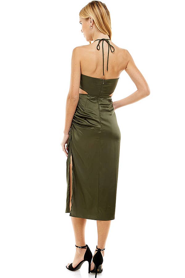 ACOA COLLECTION - Vendita all'ingrosso Vestito - Donna - ABITO MIDI CON RUCHE E DETTAGLIO CUTOUT5